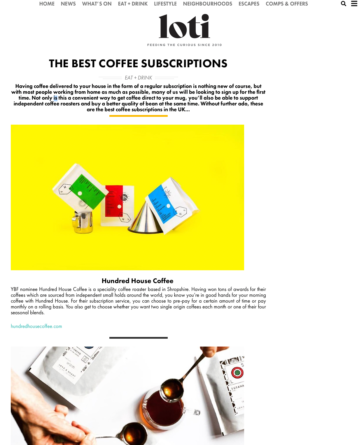 London on the Inside, The Best Coffee Subscriptions, January 2022