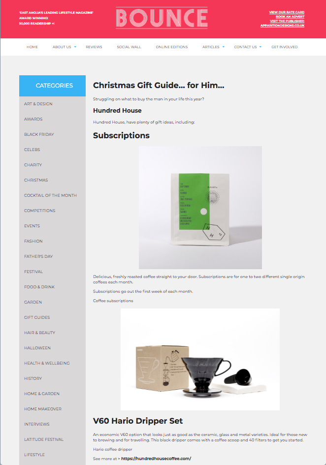 Bounce, Christmas Gift Guide, Online, 2019