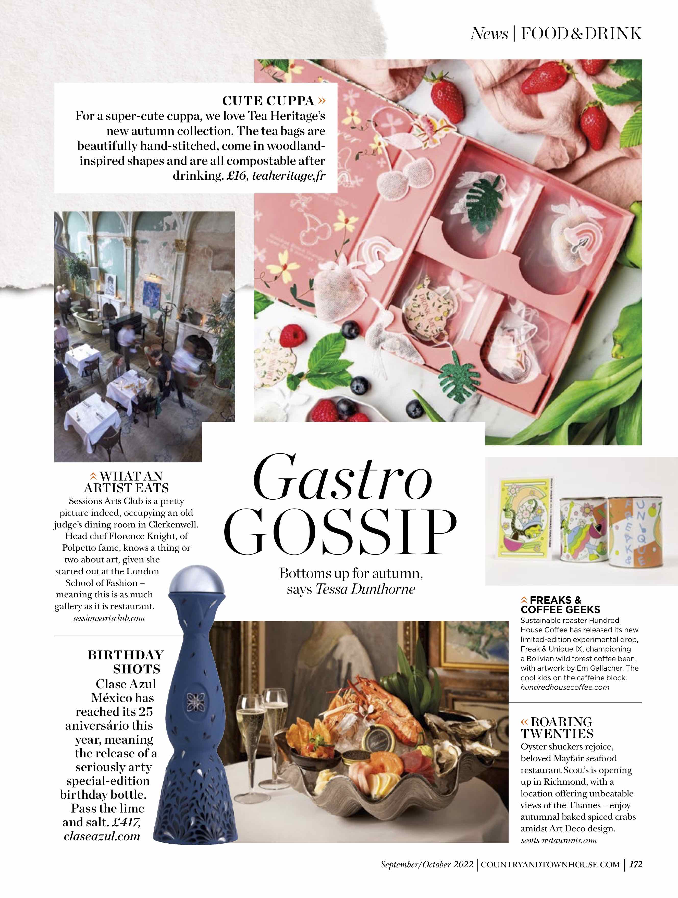 Country & Town House Magazine, Gastro Gossip, September/October 2022