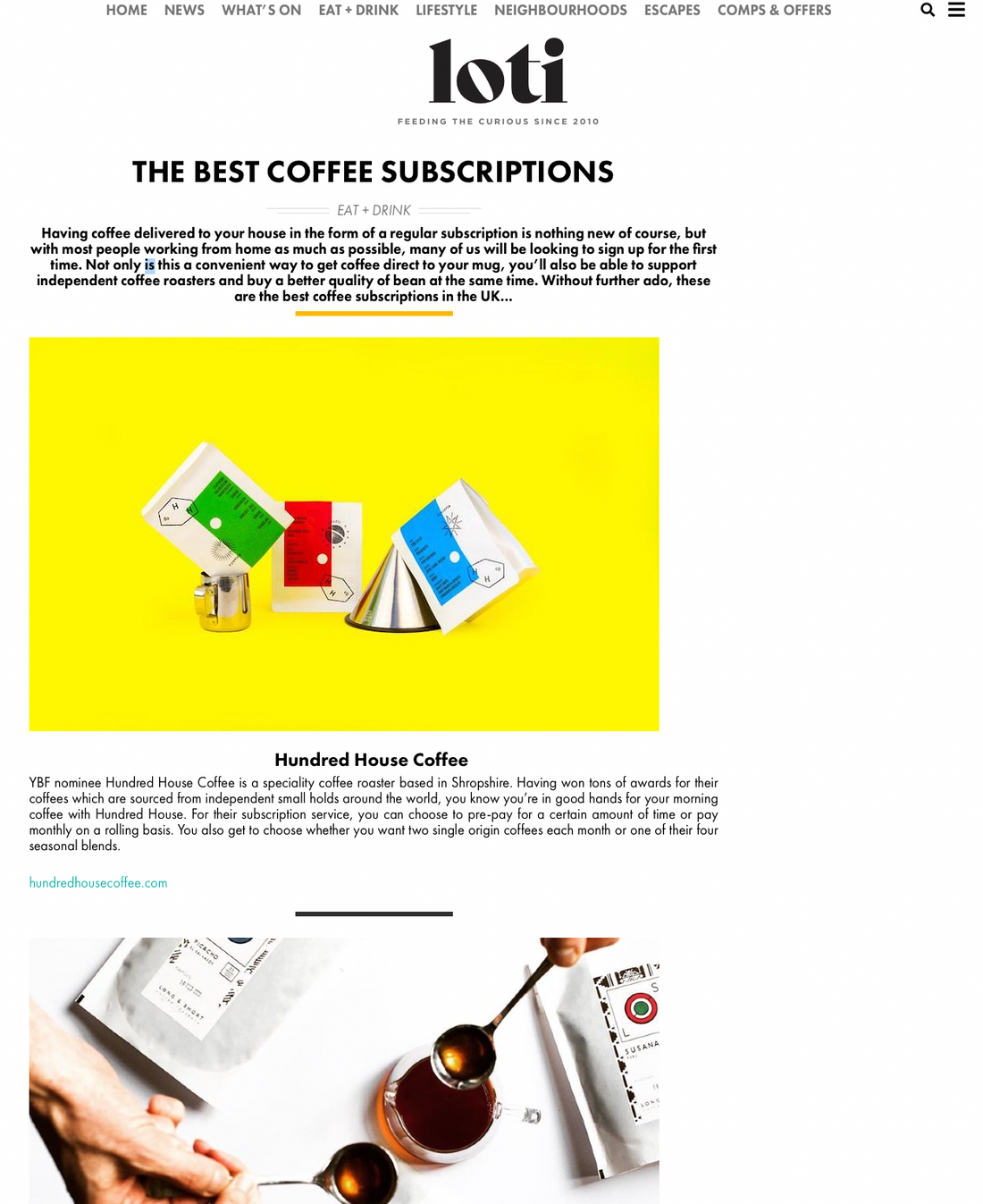 London on the Inside, The Best Coffee Subscriptions, January 2022